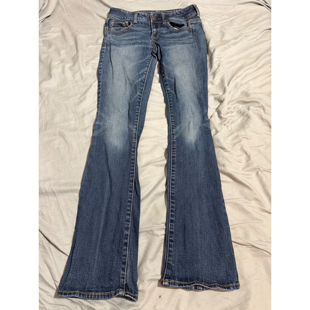 American Eagle Kick Boot Stretch Jeans Womens 2 Regular Medium Wash Bootcut